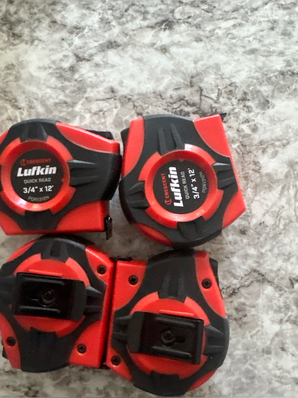 Lufkin 3/4" x 12' Tape Measure Lot - Red & Black